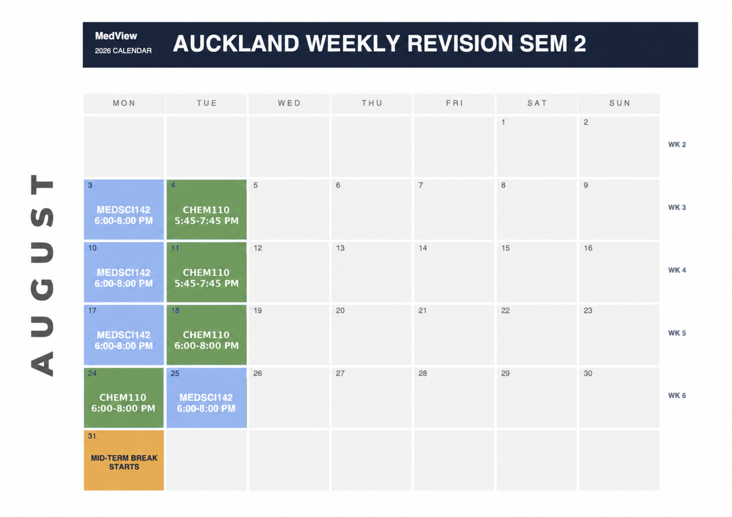 Auckland Weekly Revision Classes - MedView New Zealand